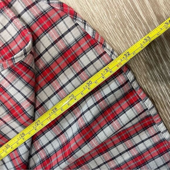 Timberland Mens Flannel red blue plaid button up shirt cotton long sleeves sz M - Picture 8 of 8